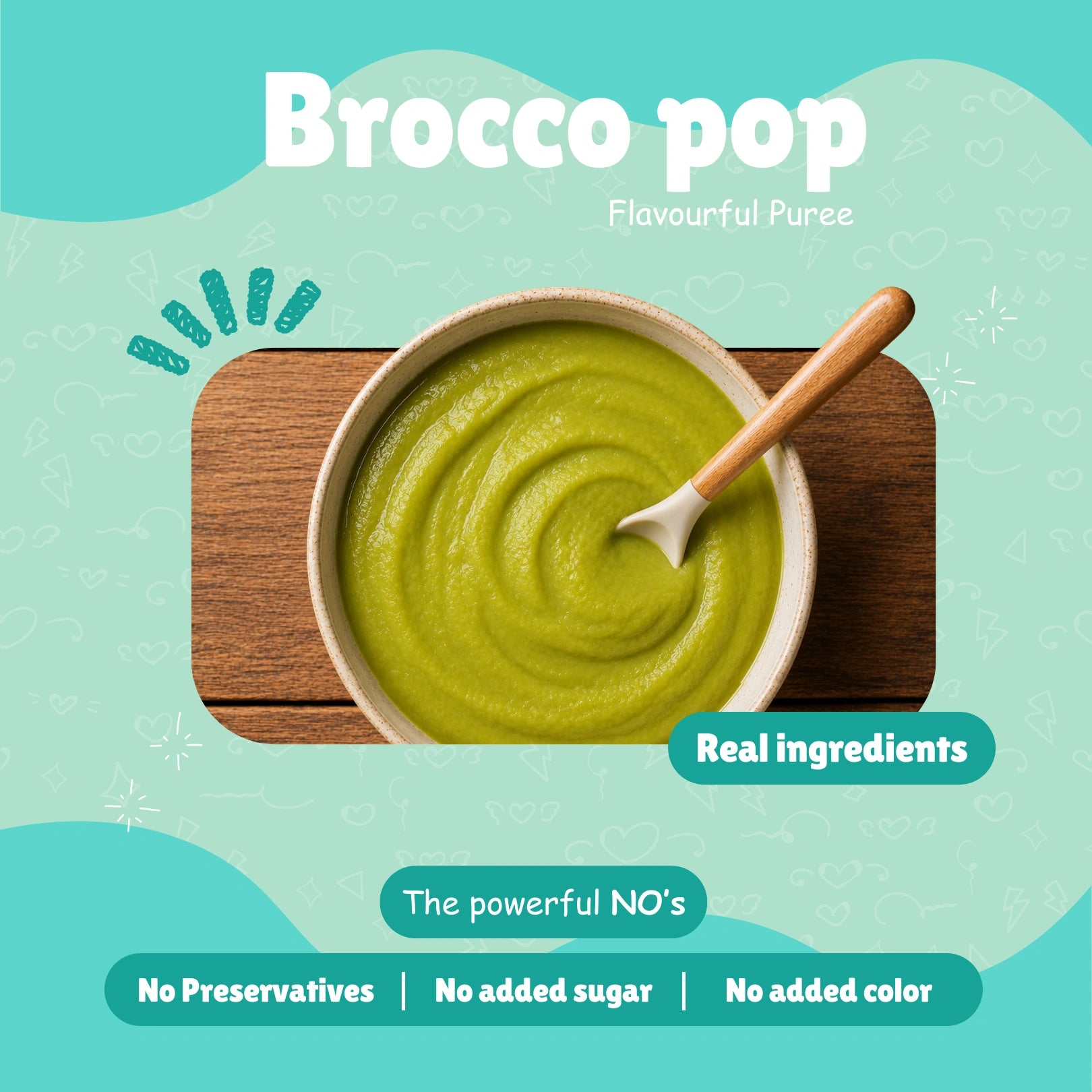 Brocco Pop – Broccoli, Spinach & Mango Puree