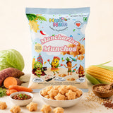 Packaging of Num Nam Manchurian Munchos with ingredients on a white background
