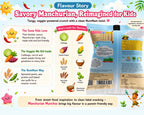 Product packaging for 'Savory Manchurian' reimagined for kids with flavor story details.